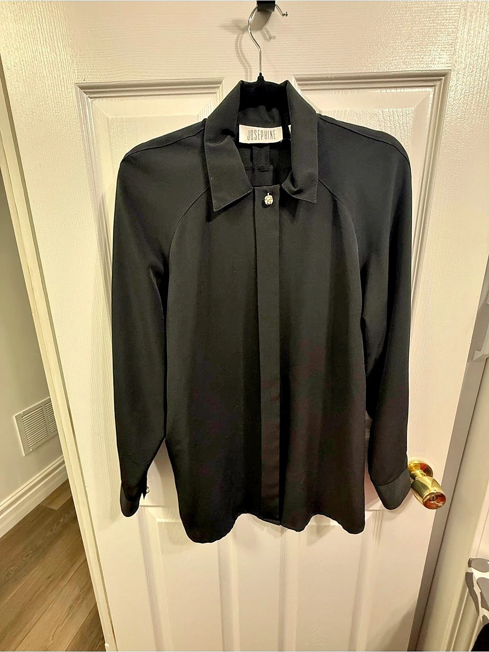 Josephine Black Embellished Button-Up Size 10 Like New